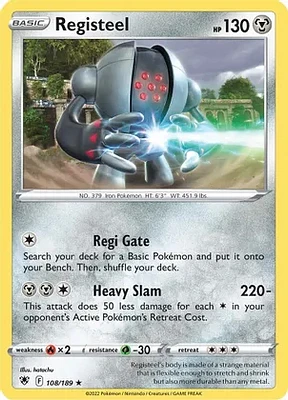 Registeel - 108/189 - Rare - Reverse Holo