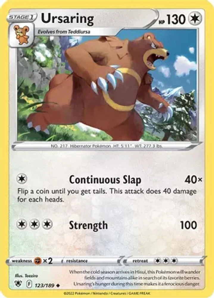 Ursaring - 123/189 Uncommon Reverse Holo