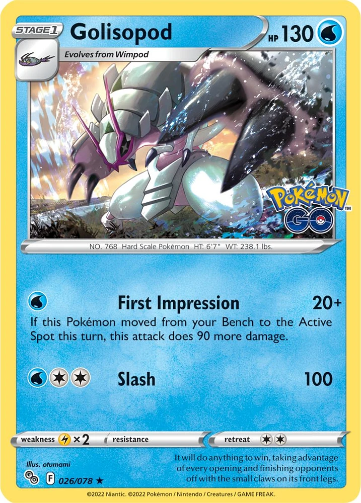 Golisopod - 026/078 - Rare - Reverse Holo