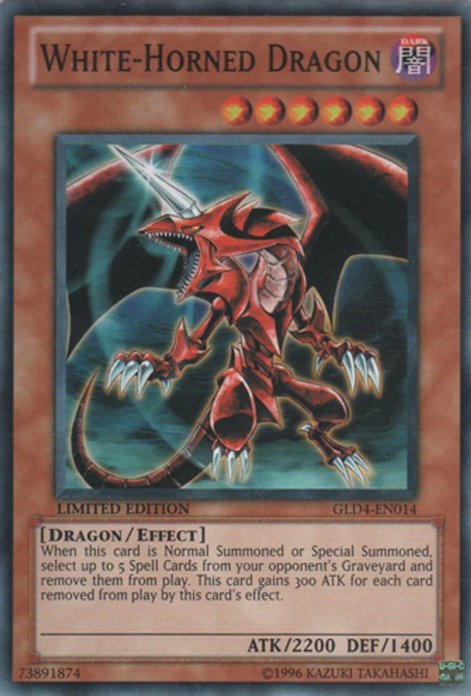 White-Horned Dragon - GLD4-EN014 - Common - Limited Edition