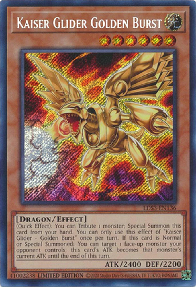 Kaiser Glider Golden Burst - LDS3-EN136 - Secret Rare - Limited Edition