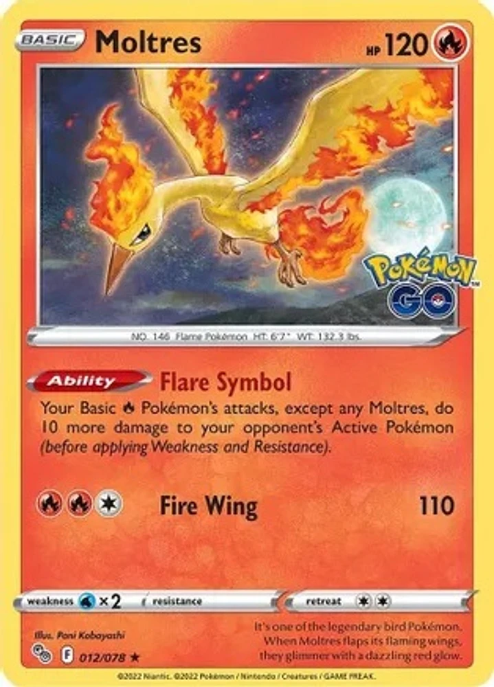 Moltres - 012/078 - Holo Rare - Reverse Holo