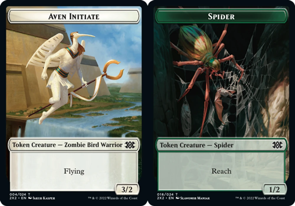 Aven Initiate Token // Spider Token - Foil