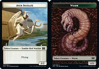 Aven Initiate Token // Worm Token - Foil