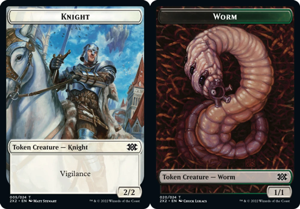 Knight Token // Worm Token - Foil