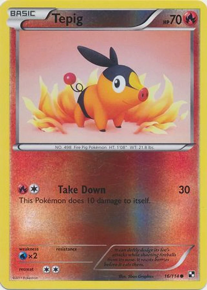 Tepig - 16/114 - Common - Reverse Holo