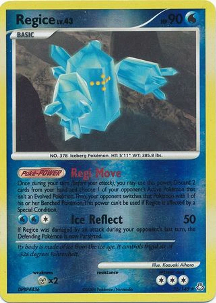 Regice - 36/146 - Rare - Reverse Holo