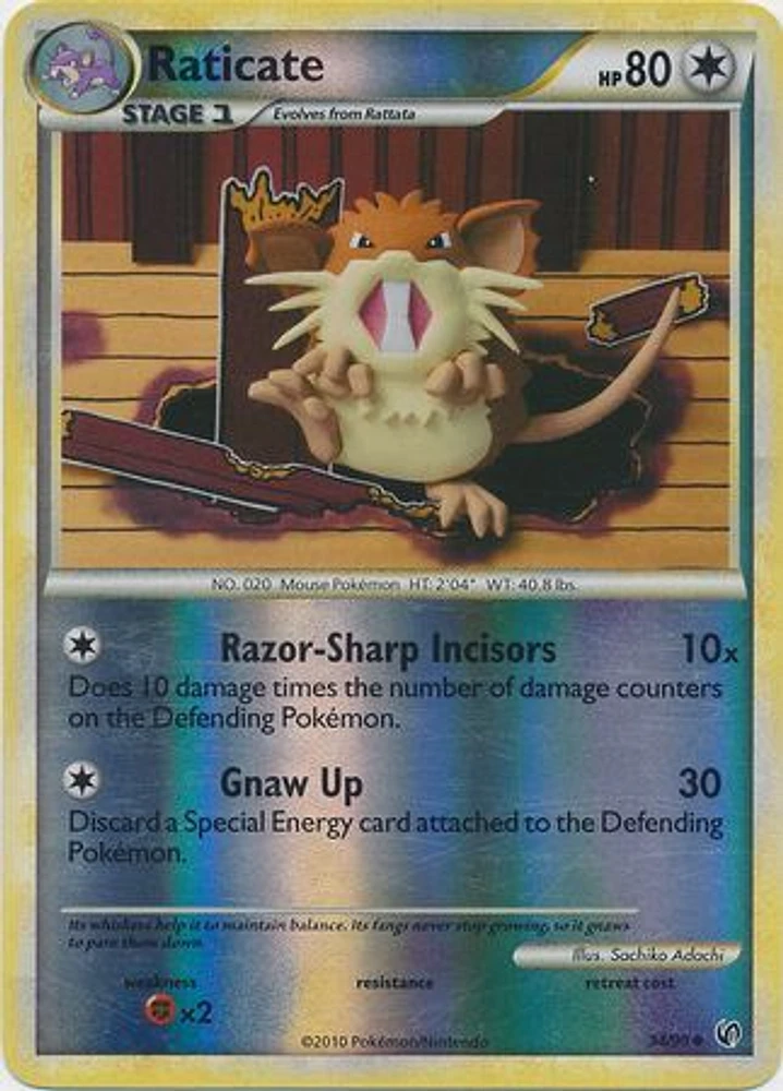 Raticate - 34/90 - Uncommon - Reverse Holo