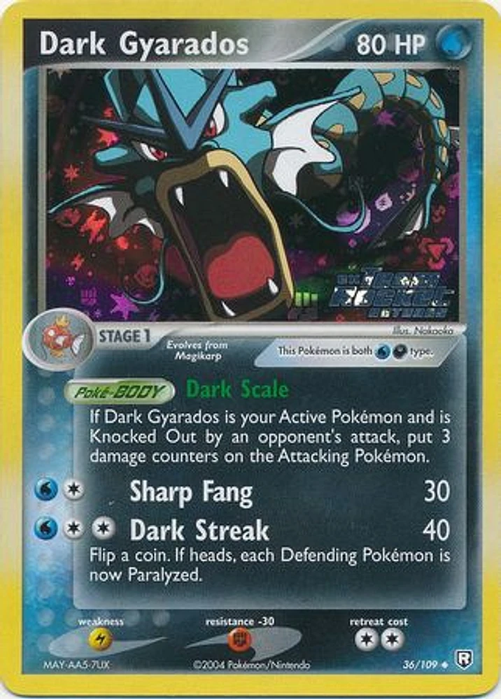 Dark Gyarados - 36/109 - Uncommon - Reverse Holo