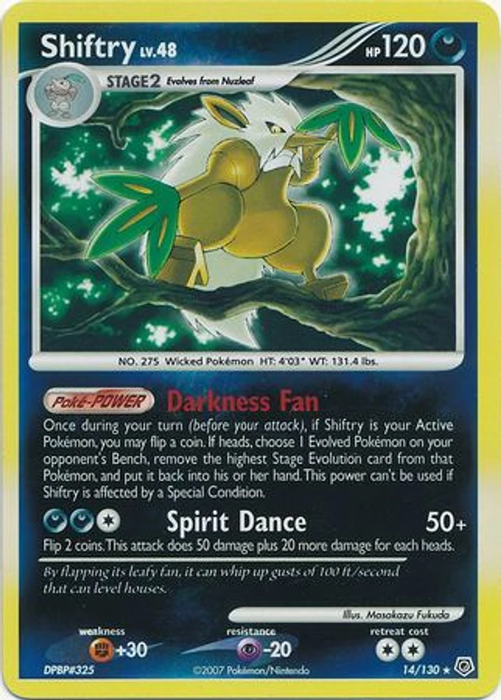 Shiftry - 14/130 - Holo Rare - Reverse Holo