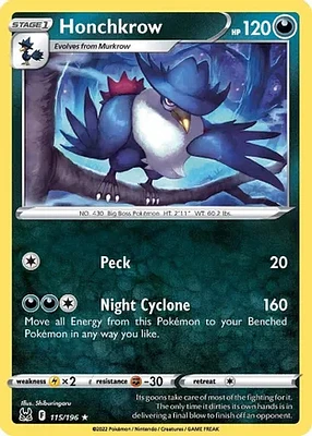 Honchkrow - 115/196 Rare Reverse Holo