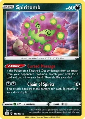 Spiritomb - 117/196 - Rare - Reverse Holo