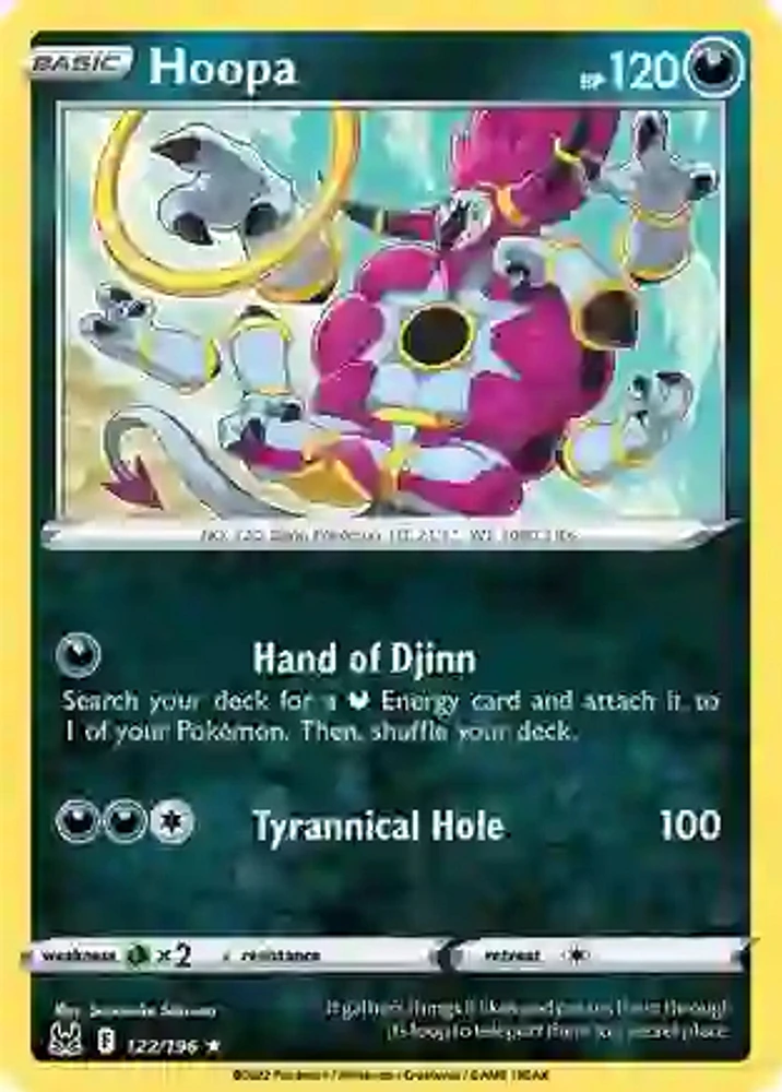 Hoopa - 122/196 Rare Reverse Holo