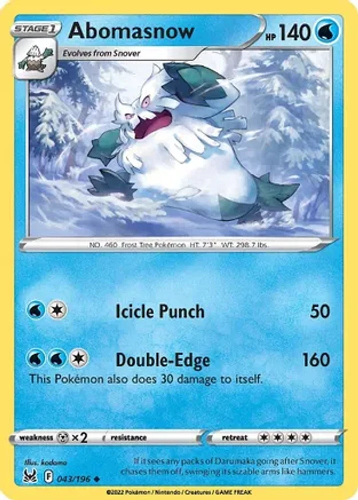 Abomasnow - 043/196 Uncommon Reverse Holo