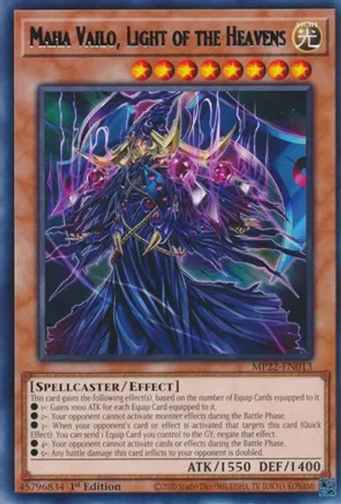 Maha Vailo, Light of the Heavens - MP22-EN013 - Rare - 1st Edition