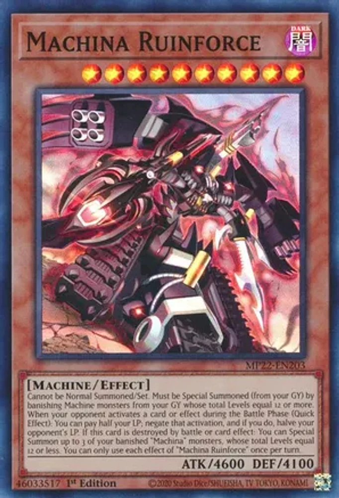 Machina Ruinforce - MP22-EN203 Super Rare 1st Edition