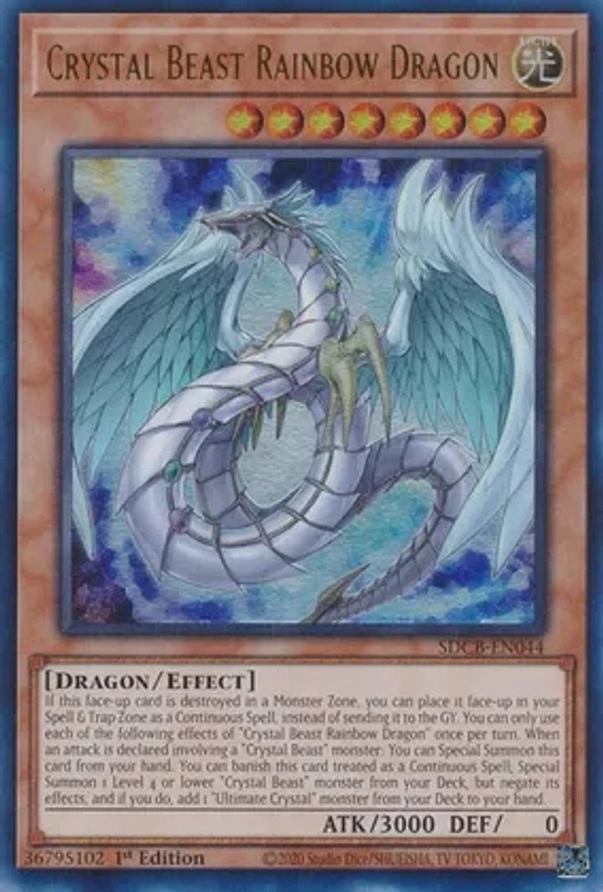 Crystal Beast Rainbow Dragon - SDCB-EN044 Ultra Rare 1st Edition