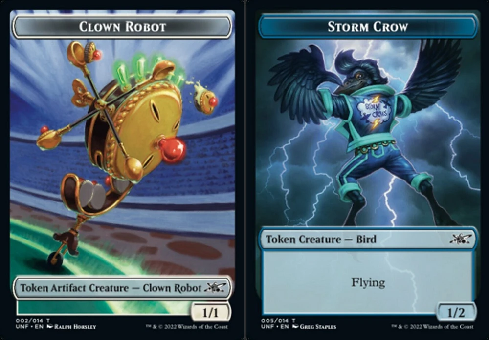 Clown Robot Token (002) // Storm Crow Token - Foil