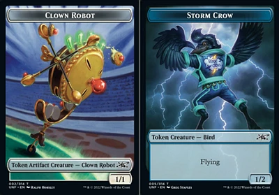 Clown Robot Token (002) // Storm Crow Token - Foil