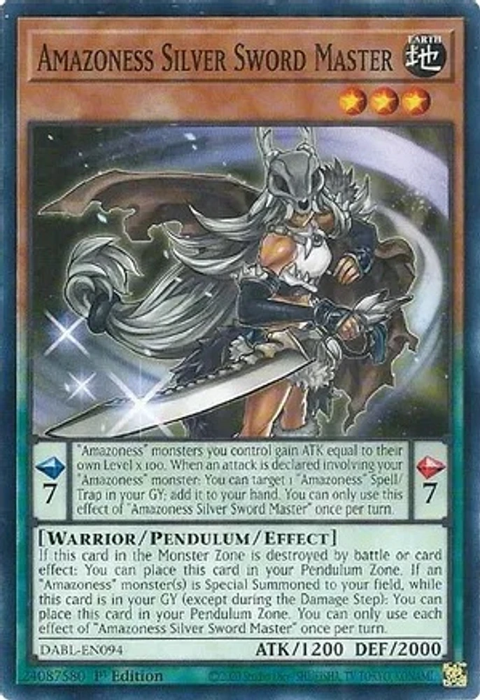 Amazoness Silver Sword Master - DABL-EN094 - Common - 1st Edition