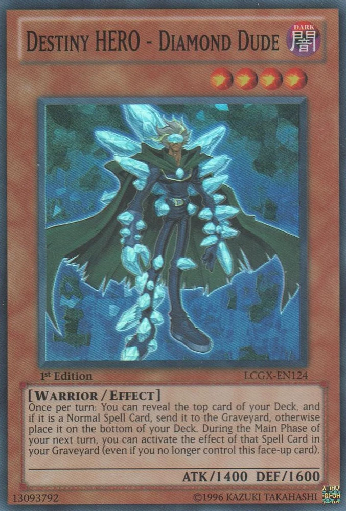 Destiny HERO - Diamond Dude - LCGX-EN124 - Super Rare - 1st Edition