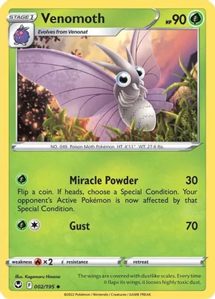 Venomoth - 002/195 Uncommon Reverse Holo