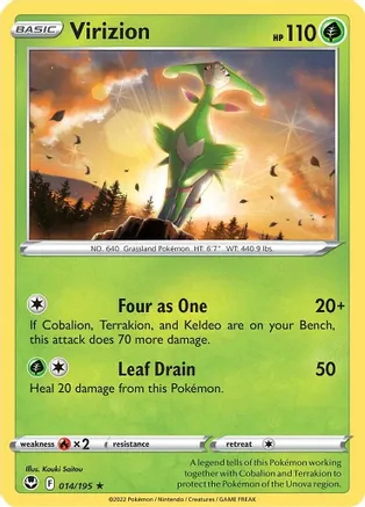 Virizion - 014/195 - Rare - Reverse Holo