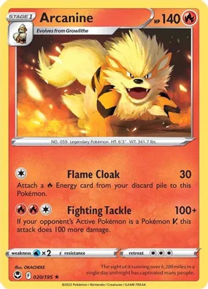 Arcanine - 020/195 - Rare - Reverse Holo