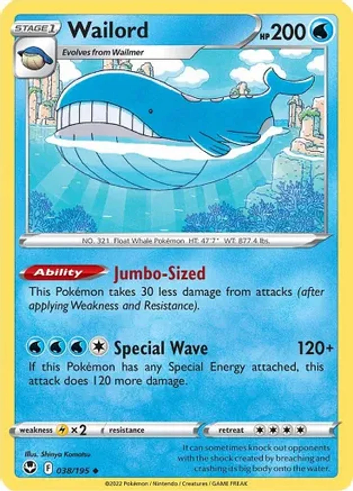 Wailord - 038/195 Uncommon Reverse Holo