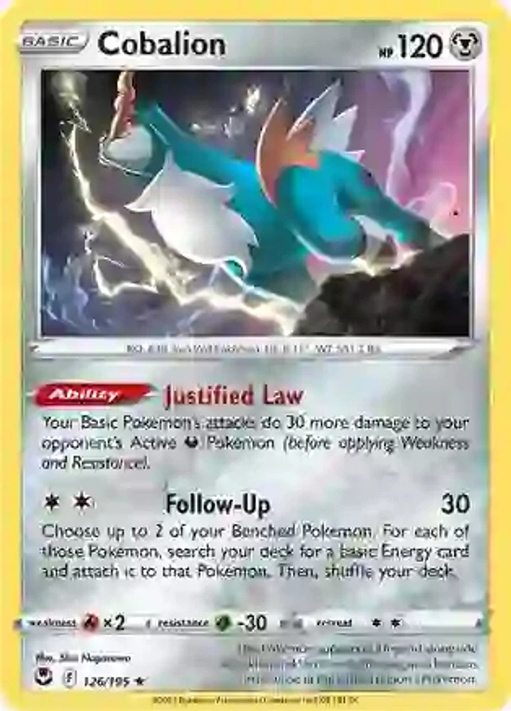 Cobalion - 126/195 - Rare - Reverse Holo