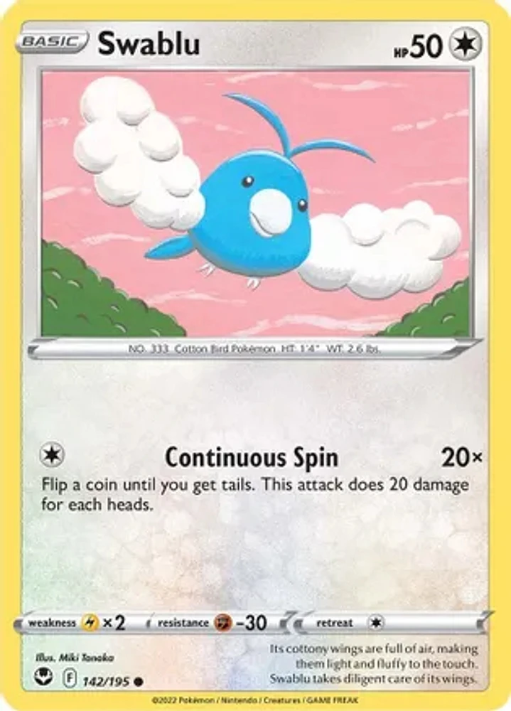 Swablu - 142/195 Common Reverse Holo