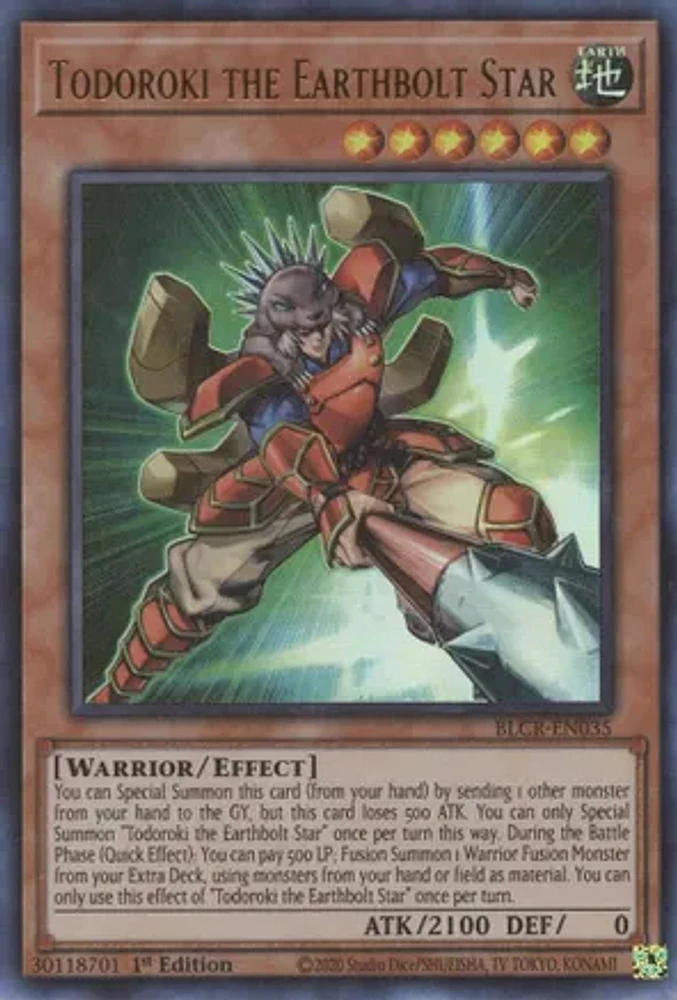 Todoroki the Earthbolt Star - BLCR-EN035 - Ultra Rare - 1st Edition