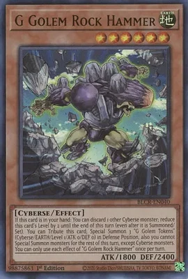 G Golem Rock Hammer - BLCR-EN040 - Ultra Rare - 1st Edition