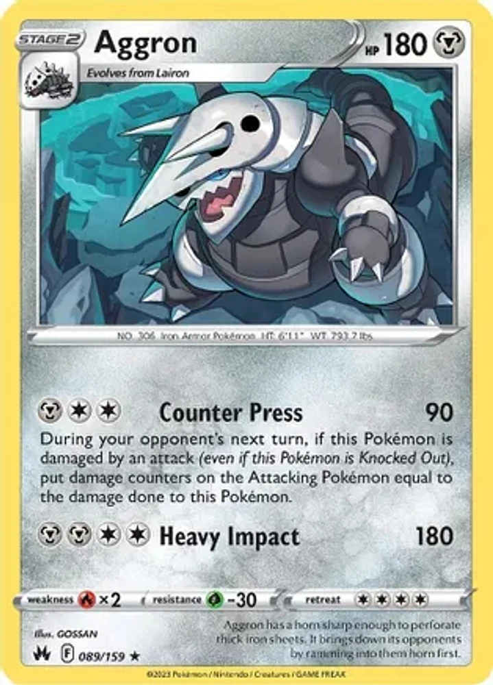 Aggron - 089/159 - Holo Rare - Reverse Holo