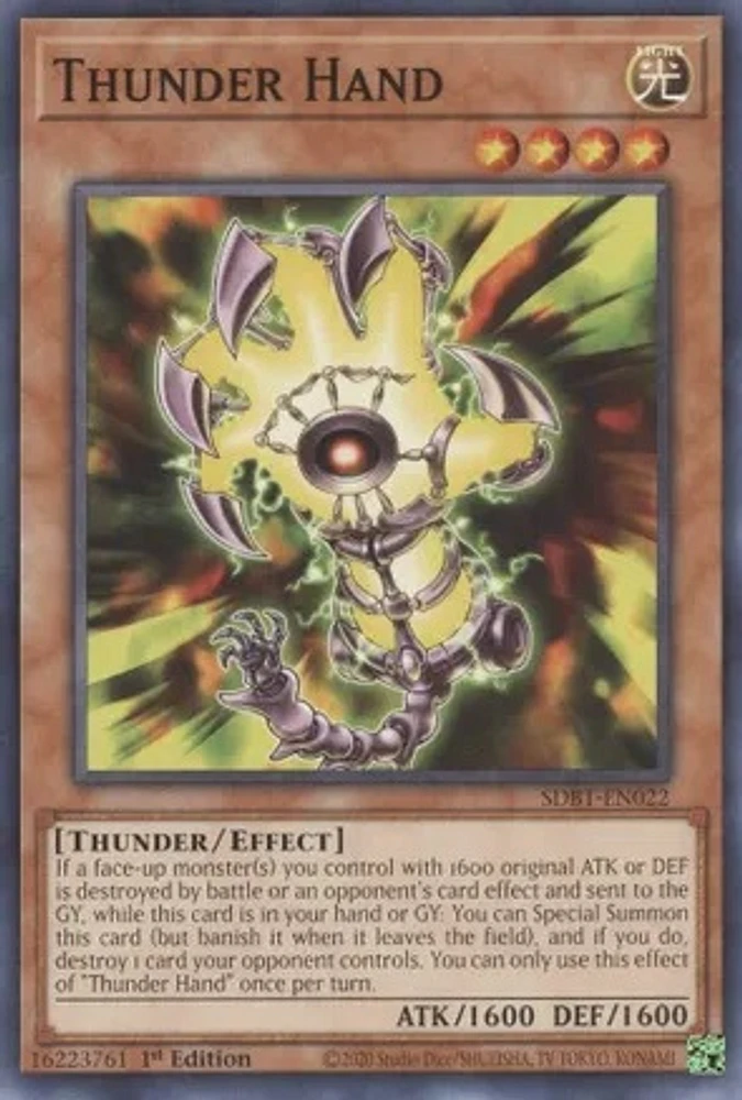 Thunder Hand - SDBT-EN022 - Common - 1st Edition