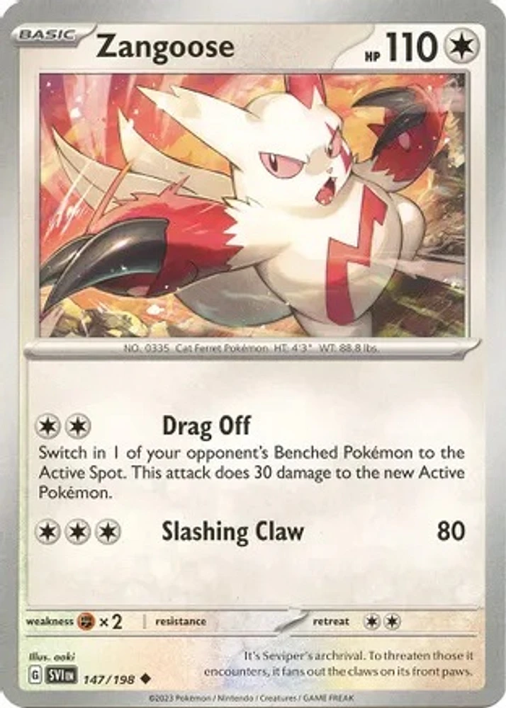 Zangoose - 147/198 - Uncommon - Reverse Holo