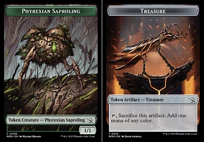 Phyrexian Saproling (008) // Treasure (021) Double-Sided Token - Foil