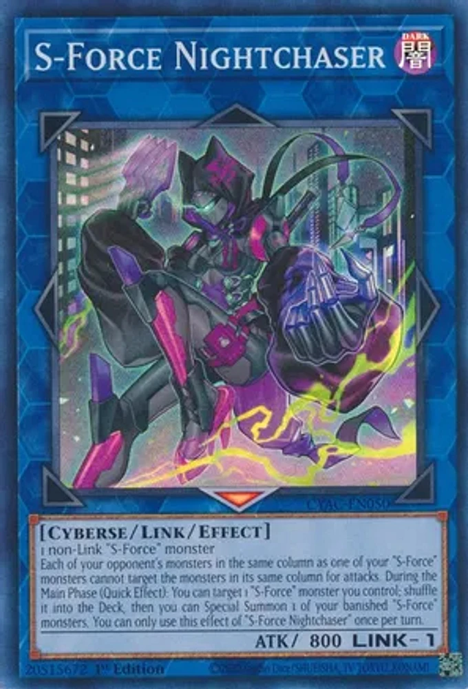 S-Force Nightchaser - CYAC-EN050 - Super Rare - 1st Edition