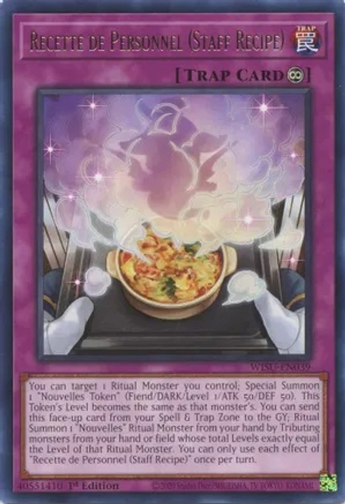 Recette de Personnel (Staff Recipe) - WISU-EN039 - Rare - 1st Edition