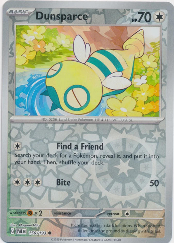 Dunsparce - 156/193 - Common - Reverse Holo