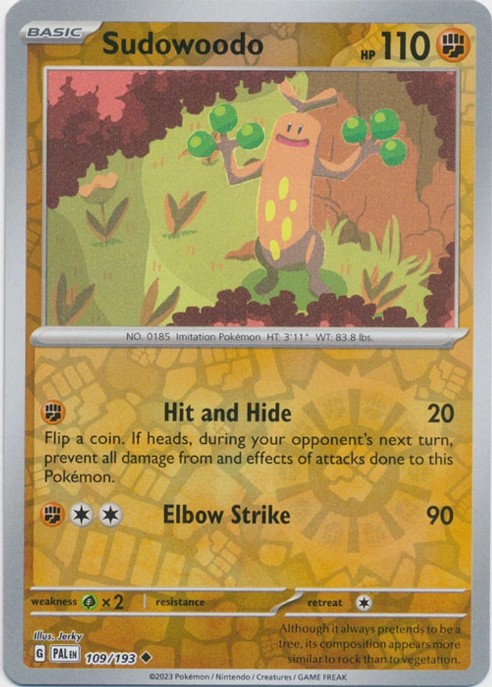 Sudowoodo - 109/193 - Uncommon - Reverse Holo