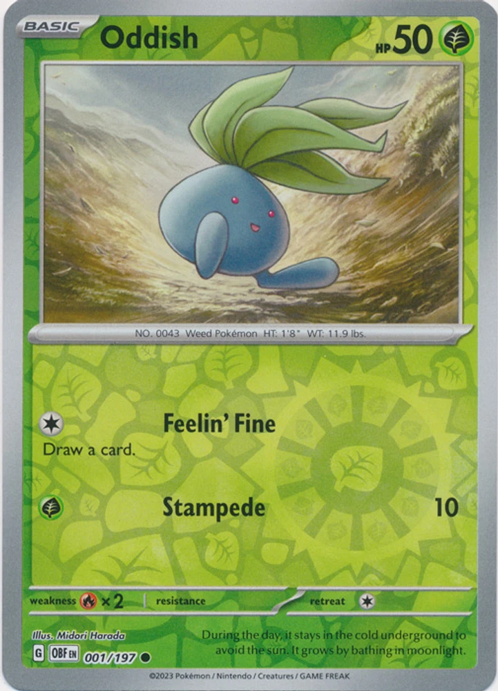 Oddish - 001/197 - Common - Reverse Holo