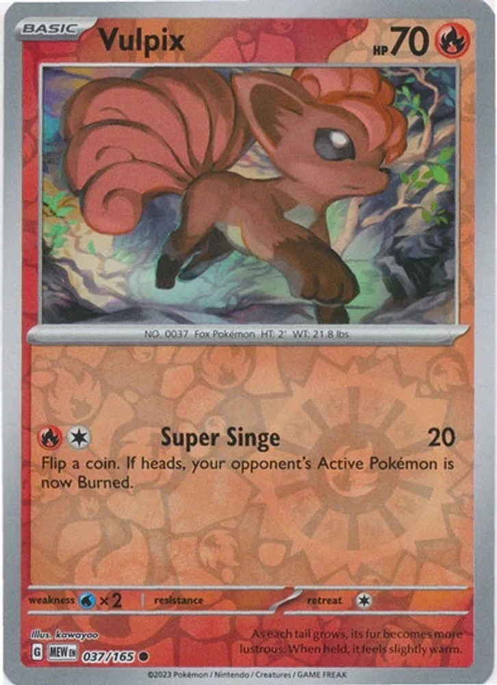 Vulpix - 037/165 - Common - Reverse Holo