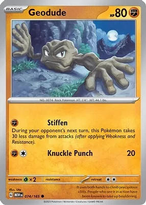 Geodude - 074/165 - Common - Reverse Holo