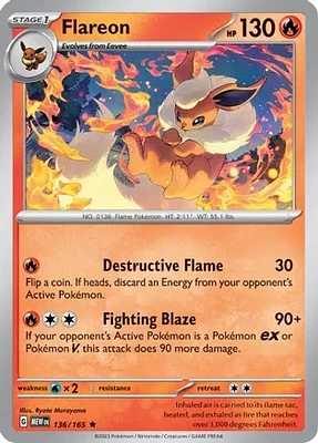 Flareon - 136/165 - Holo Rare