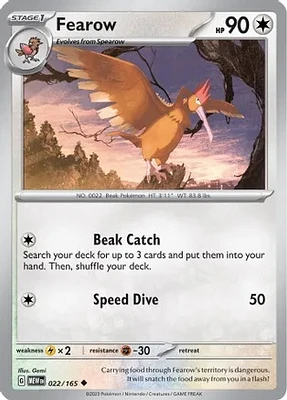 Fearow - 022/165 - Uncommon - Reverse Holo