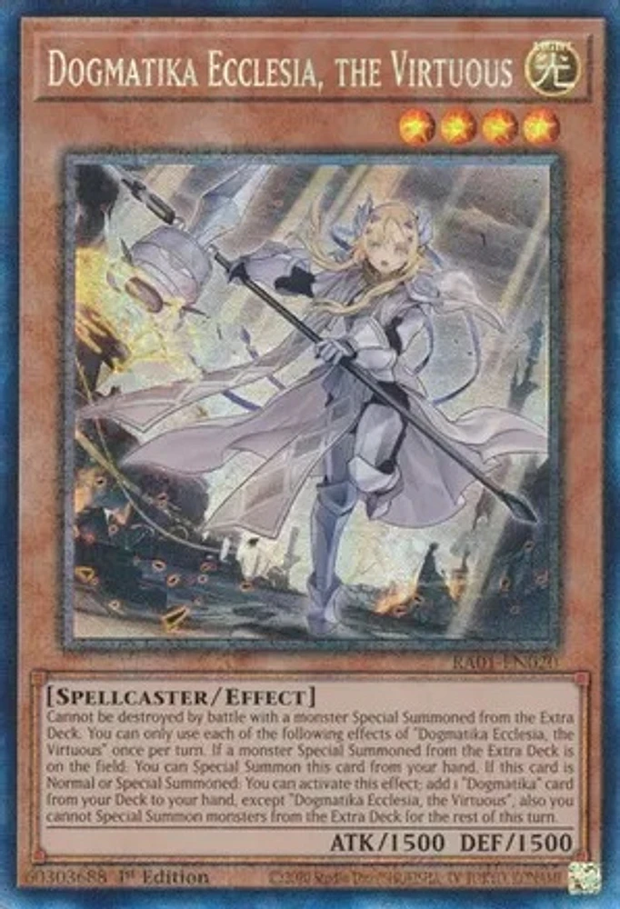 Dogmatika Ecclesia, the Virtuous - RA01-EN020 - Prismatic Collector's Rare - 1st Edition