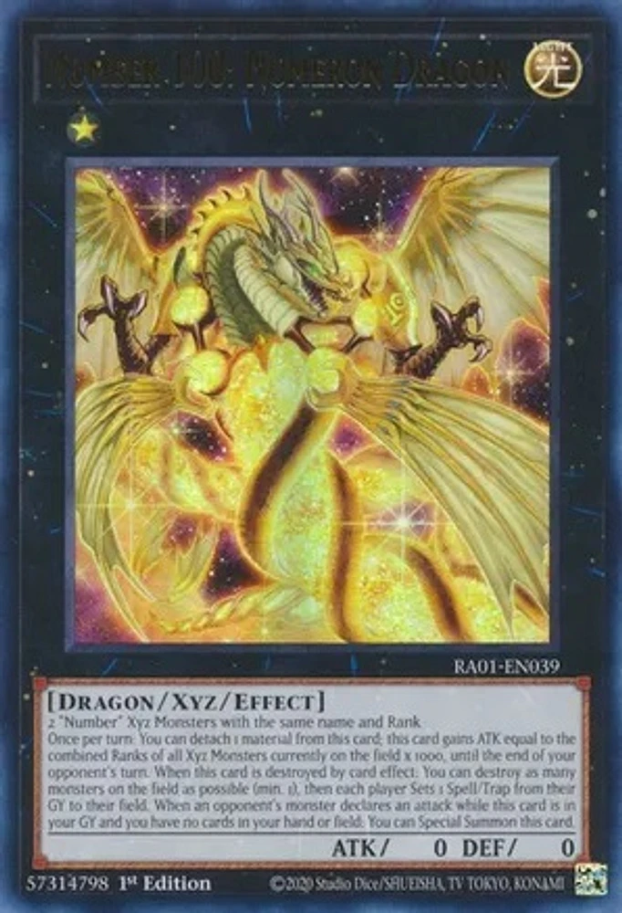 Number 100: Numeron Dragon - RA01-EN039 - Ultra Rare - 1st Edition