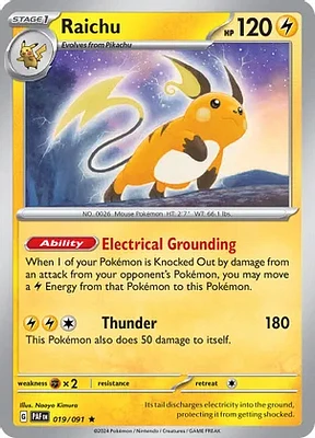 Raichu - 019/091 - Rare - Reverse Holo