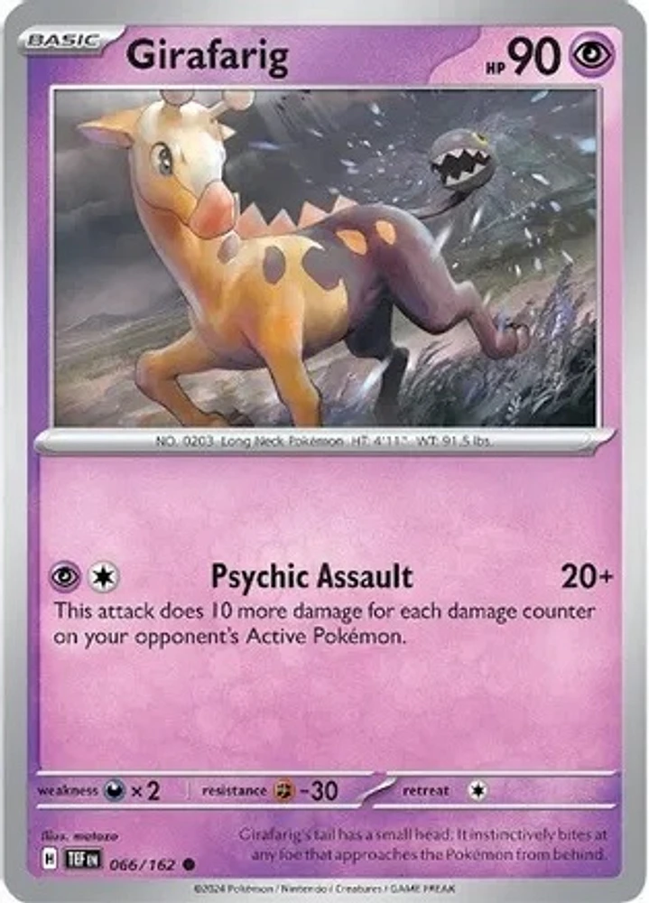 Girafarig - 066/162 - Common - Reverse Holo